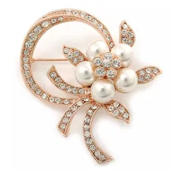 Faux Pearl Flower Brooch/Pin